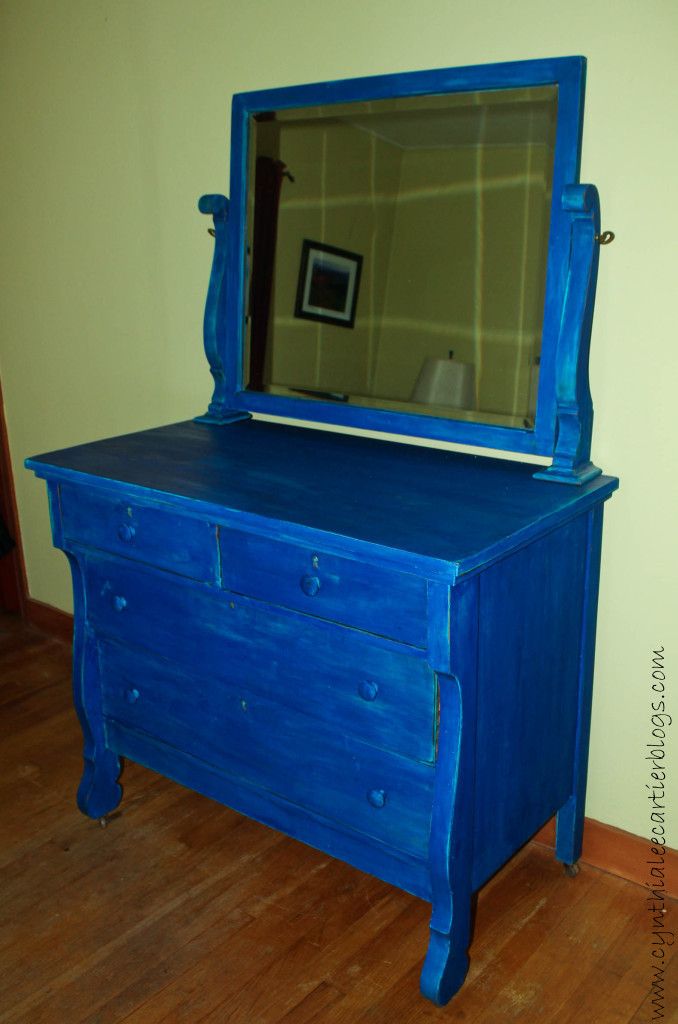 Milk Paint Distressing An Antique Dresser Blue Cynthia Lee