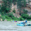 View of rafters going down the Rio Chama in New Mexico